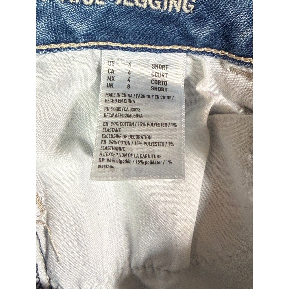 American Eagle Super Low Rise Jegging Light Wash Blue Denim Jeans Size 4 Short - Picture 11 of 16